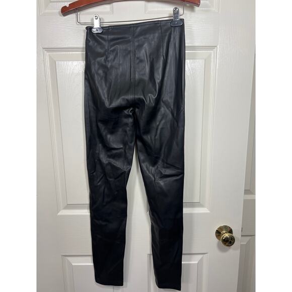 Free People We The Free Spitfire Stacked Faux Leather Pants Black Boho Festival - Picture 5 of 10